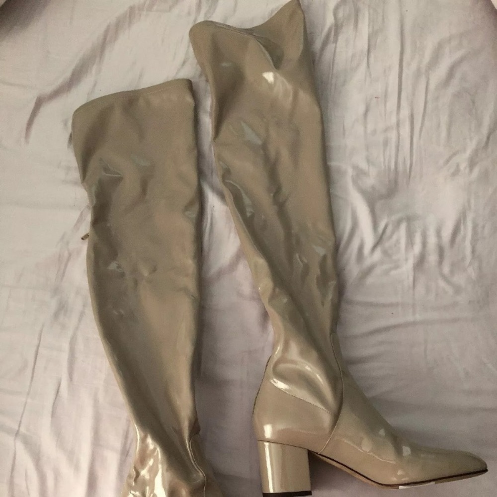 Valentino patent thigh high boots